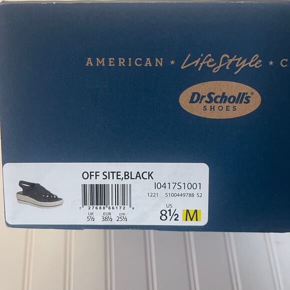 Dr Scholls Off Site Strappy Platform Espadrilles Black Sandals Size Womens 8.5 - Picture 7 of 8